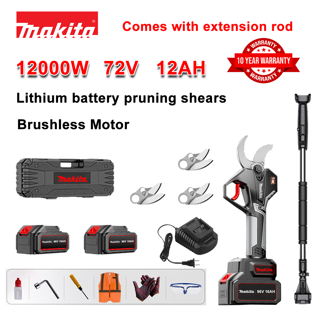 [Tijă de prelungire 1,5 ~ 5m] Foarfece de tăiat cu baterie fără perii cu litiu de 12000W + baterie 78V12Ah*3+lamă din aliaj sk9*6+încărcător+afișaj LED de putere+cutie de scule+ulei lubrifiant+ochelari de protecție+10 ani garanție